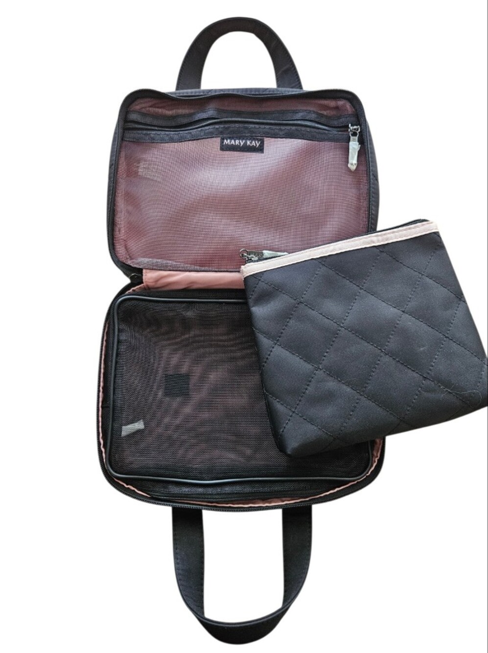 Mary Kay Black Zippered Travel Case Makeup Cosmetic Bag NEW